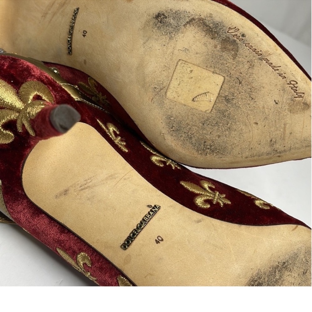 Dolce Gabbana velvet star heels with dust bag - Picture 7 of 7